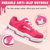 imageSKYWHEEL Kids Sneaker Boys Girls Light Up Shoes with Switch Breathable Athletic Casual Walking Tennis Shoes Boys Girls FootwearHot Pink Light Up Shoes With Switch