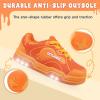 imageSKYWHEEL Kids Sneaker Boys Girls Light Up Shoes with Switch Breathable Athletic Casual Walking Tennis Shoes Boys Girls FootwearOrange Light Up Shoes With Switch