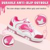 imageSKYWHEEL Kids Sneaker Boys Girls Light Up Shoes with Switch Breathable Athletic Casual Walking Tennis Shoes Boys Girls FootwearWhitePink Light Up Shoes With Switch