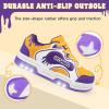 imageSKYWHEEL Kids Sneaker Boys Girls Light Up Shoes with Switch Breathable Athletic Casual Walking Tennis Shoes Boys Girls FootwearYellowPurple Light Up Shoes With Switch