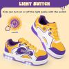 imageSKYWHEEL Kids Sneaker Boys Girls Light Up Shoes with Switch Breathable Athletic Casual Walking Tennis Shoes Boys Girls FootwearYellowPurple Light Up Shoes With Switch