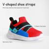 imageSKYWHEEL Toddler Tennis Shoes Boys Girls Barefoot Slip On Shoes Kids Lightweight Breathable Sports Sneakers for Walking RunningRedBlack
