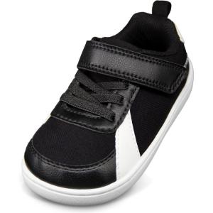imageSKYWHEEL Toddler Wide Toe Box Barefoot Shoes Boys Sneakers Kids Tennis Shoes Comfort Lightweight Zero Drop Walking Shoe for IndoorOutdoor PlayBlack Toddler Shoes