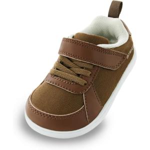 imageSKYWHEEL Toddler Wide Toe Box Barefoot Shoes Boys Sneakers Kids Tennis Shoes Comfort Lightweight Zero Drop Walking Shoe for IndoorOutdoor PlayBrown Toddler Shoes