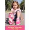 imageSKYWHEEL Kids Sneakers for Boys Girls Skate Shoes Lace up Athletic Running Walking Light Up Tennis Shoes Size 11 to Big Kids Size 3Hot Pink Light Up Shoes With Switch