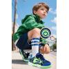 imageSKYWHEEL Kids Sneakers for Boys Girls Skate Shoes Lace up Athletic Running Walking Light Up Tennis Shoes Size 11 to Big Kids Size 3NavyGreen Light Up Shoes With Switch