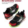 imageSKYWHEEL Kids Sneakers for Boys Light Up Shoes with Switch Tennis Running Athletic Shoes Toddler Size 10 to Big Kids Size 5BlackRed Kids Ligth Up Shoes