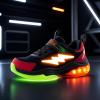 imageSKYWHEEL Kids Sneakers for Boys Light Up Shoes with Switch Tennis Running Athletic Shoes Toddler Size 10 to Big Kids Size 5BlackRed Kids Ligth Up Shoes