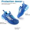 imageSKYWHEEL Kids Sneakers for Boys Light Up Shoes with Switch Tennis Running Athletic Shoes Toddler Size 10 to Big Kids Size 5Blue Kids Ligth Up Shoes