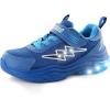 imageSKYWHEEL Kids Sneakers for Boys Light Up Shoes with Switch Tennis Running Athletic Shoes Toddler Size 10 to Big Kids Size 5Blue Kids Ligth Up Shoes