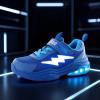 imageSKYWHEEL Kids Sneakers for Boys Light Up Shoes with Switch Tennis Running Athletic Shoes Toddler Size 10 to Big Kids Size 5Blue Kids Ligth Up Shoes