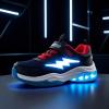 imageSKYWHEEL Kids Sneakers for Boys Light Up Shoes with Switch Tennis Running Athletic Shoes Toddler Size 10 to Big Kids Size 5Navy Kids Ligth Up Shoes
