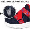 imageSKYWHEEL Little Boys Athletic Shoes Cushioning Running AntiSlip Shoes Little Kids Slip on Sneakers Size 11 Red Navy