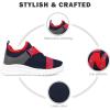 imageSKYWHEEL Little Boys Athletic Shoes Cushioning Running AntiSlip Shoes Little Kids Slip on Sneakers Size 11 Red Navy