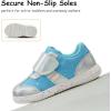 imageSKYWHEEL Toddler Boys Girls Shoes Wide Toe Box Barefoot Casual Walking Running Sneakers for Toddler and Little KidsBlue Silver Toddler Sneakers