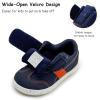imageSKYWHEEL Toddler Boys Girls Shoes Wide Toe Box Barefoot Casual Walking Running Sneakers for Toddler and Little KidsNavy Orange Toddler Boys Sneakers