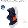 imageSKYWHEEL Toddler Boys Girls Shoes Wide Toe Box Barefoot Casual Walking Running Sneakers for Toddler and Little KidsNavy Orange Toddler Boys Sneakers