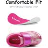 imageSKYWHEEL Toddler Boys Girls Shoes Wide Toe Box Barefoot Casual Walking Running Sneakers for Toddler and Little KidsPink Fuchsia Toddler Girls Shoes