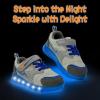 imageSKYWHEEL Toddler Girls Boys Light up Shoes LED Flashing Lightweight Mesh Breathable Walking Sneakers for Toddler and Little Kids RunningBlack Silver Light Up Shoes