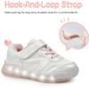 imageSKYWHEEL Toddler Girls Boys Light up Shoes LED Flashing Lightweight Mesh Breathable Walking Sneakers for Toddler and Little Kids RunningGirls White Light Up Shoes