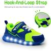 imageSKYWHEEL Toddler Girls Boys Light up Shoes LED Flashing Lightweight Mesh Breathable Walking Sneakers for Toddler and Little Kids RunningGreen Light Up Shoes for Boys