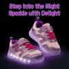 imageSKYWHEEL Toddler Girls Boys Light up Shoes LED Flashing Lightweight Mesh Breathable Walking Sneakers for Toddler and Little Kids RunningPink Light Up Shoes for Girls