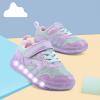 imageSKYWHEEL Toddler Girls Boys Light up Shoes LED Flashing Lightweight Mesh Breathable Walking Sneakers for Toddler and Little Kids RunningPurple Toddler Shoes