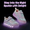 imageSKYWHEEL Toddler Girls Boys Light up Shoes LED Flashing Lightweight Mesh Breathable Walking Sneakers for Toddler and Little Kids RunningPurple Toddler Shoes