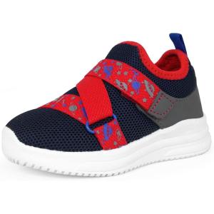 imageSKYWHEEL Little Boys Athletic Shoes Cushioning Running AntiSlip Shoes Little Kids Slip on Sneakers Size 11 Red Navy