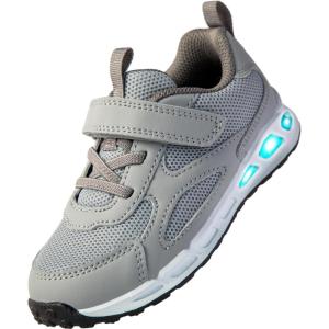 imageSKYWHEEL Toddler Girls Boys Light up Shoes LED Flashing Lightweight Mesh Breathable Walking Sneakers for Toddler and Little Kids RunningGrey Light Up Shoes Toddler