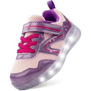 imageSKYWHEEL Toddler Girls Boys Light up Shoes LED Flashing Lightweight Mesh Breathable Walking Sneakers for Toddler and Little Kids RunningPink Light Up Shoes for Girls