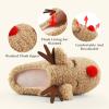 imageSKYWHEEL Womens Reindeer Slippers  Comfortable Plush Warm NonSlip Slippers for Christmas Family Holiday Winter House Indoor Outdoor BedroomBeige Reindeer Slipper