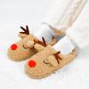 imageSKYWHEEL Womens Reindeer Slippers  Comfortable Plush Warm NonSlip Slippers for Christmas Family Holiday Winter House Indoor Outdoor BedroomBeige Reindeer Slipper