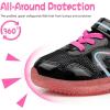 imageSKYWHEEL Light Up Sneakers for Toddlers EasyOn with Hook ampamp Loop Lightweight Breathable and SoftBlack Girls Light Up Shoes