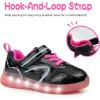 imageSKYWHEEL Light Up Sneakers for Toddlers EasyOn with Hook ampamp Loop Lightweight Breathable and SoftBlack Girls Light Up Shoes