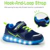 imageSKYWHEEL Light Up Sneakers for Toddlers EasyOn with Hook ampamp Loop Lightweight Breathable and SoftDark Blue Light Up Shoes