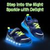 imageSKYWHEEL Light Up Sneakers for Toddlers EasyOn with Hook ampamp Loop Lightweight Breathable and SoftDark Blue Light Up Shoes