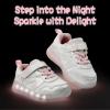 imageSKYWHEEL Light Up Sneakers for Toddlers EasyOn with Hook ampamp Loop Lightweight Breathable and SoftGirls White Light Up Shoes