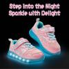 imageSKYWHEEL Light Up Sneakers for Toddlers EasyOn with Hook ampamp Loop Lightweight Breathable and SoftPink Toddler Shoes