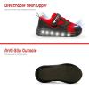 imageSKYWHEEL Light Up Sneakers for Toddlers EasyOn with Hook ampamp Loop Lightweight Breathable and SoftRed Light Up Shoes for Boys