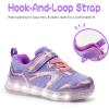 imageSKYWHEEL Light Up Sneakers for Toddlers EasyOn with Hook ampamp Loop Lightweight Breathable and SoftToddler Purple Girl Light Up Shoes