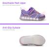 imageSKYWHEEL Light Up Sneakers for Toddlers EasyOn with Hook ampamp Loop Lightweight Breathable and SoftToddler Purple Girl Light Up Shoes