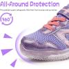 imageSKYWHEEL Light Up Sneakers for Toddlers EasyOn with Hook ampamp Loop Lightweight Breathable and SoftToddler Purple Girl Light Up Shoes