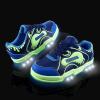 imageSKYWHEEL LittleBig Kids Light Up Shoes Control with Button Lightweight Fashion Sneakers Size 11C3CNavyGreen Light Up Shoes With Switch