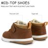 imageSKYWHEEL Toddler Shoes Boys Ankle Support Boots High Top Casual Stain Resistant Sneakers for Fall Winter and SpringBrown Boys Hight Top Shoes