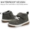 imageSKYWHEEL Toddler Shoes Boys Ankle Support Boots High Top Casual Stain Resistant Sneakers for Fall Winter and SpringGrey Boys Boots