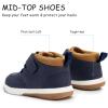 imageSKYWHEEL Toddler Shoes Boys Ankle Support Boots High Top Casual Stain Resistant Sneakers for Fall Winter and SpringNavy Boys Ankle Boots