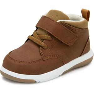 imageSKYWHEEL Toddler Shoes Boys Ankle Support Boots High Top Casual Stain Resistant Sneakers for Fall Winter and SpringBrown Boys Hight Top Shoes
