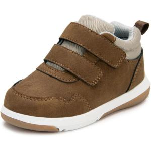 imageSKYWHEEL Toddler Shoes Boys Ankle Support Boots High Top Casual Stain Resistant Sneakers for Fall Winter and SpringToddler Brown Sneakers