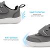 imageSKYWHEEL Toddler Boys Shoes Wide Barefoot Casual Walking Running Shoe for Toddlers Tennis SlipOn Cartoon Sneakers for Little Kids Comfortable DurableGrey Toddler Shoes